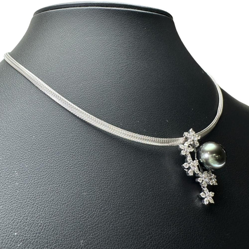 オメガネック ブラックパール（黒蝶真珠）12mm ダイヤモンド 1.10ct ネックレス K18WGホワイトゴールド 18金 13.9g 40cm レディース
【中古】【真子質店】【NN】




【IMiIMo】