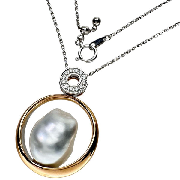 白蝶真珠(バロックパール） ダイヤモンド 計0.10ct ネックレス K18PGピンクゴールド 18金/K18WGホワイトゴールド 18金 10.4g 46cm レディース
【中古】【真子質店】【NN】




【SYMi】