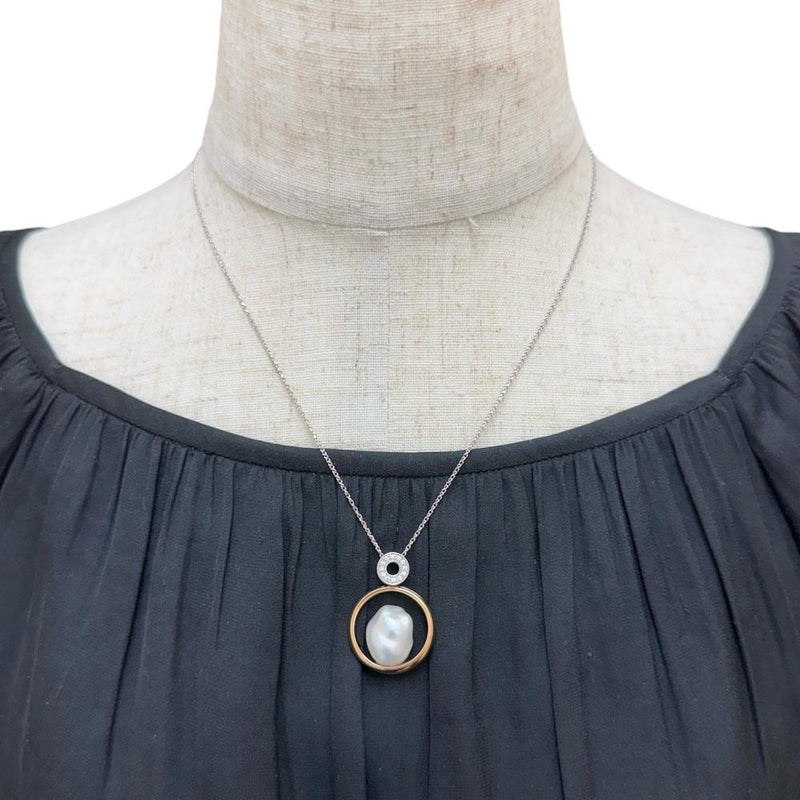 白蝶真珠(バロックパール） ダイヤモンド 計0.10ct ネックレス K18PGピンクゴールド 18金/K18WGホワイトゴールド 18金 10.4g 46cm レディース
【中古】【真子質店】【NN】




【SYMi】