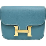 【HERMES/エルメス】 HERMES コンスタンス スリム コンパクト財布 コインケース レザー ニューブルージーン/エバーカラー レディース【中古】【真子質店】【BL】 【Txxx】