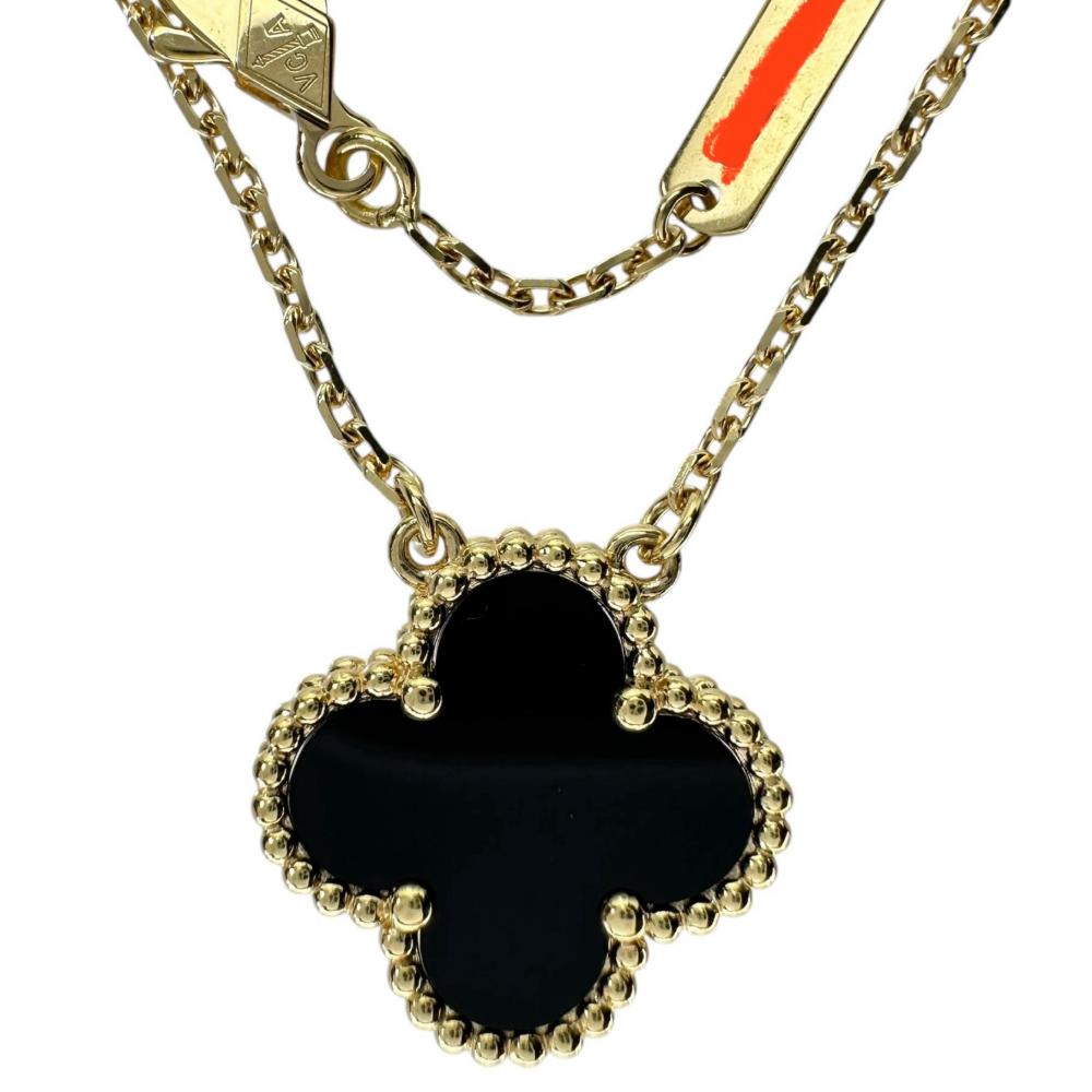 美品【ブラックオニキス✤大きなドロップカット】ヴィンテージネックレス 925刻印 Van Cleef & Arpels/ヴァンクリーフ＆アーペル】 オニキス ネックレス