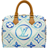 【LOUIS VUITTON/ルイ・ヴィトン】 スピーディ バンドリエール25 M11264 モノグラムタイル 2WAYショルダーバッグ ハンドバッグ レザー ラグーン(ホワイト＆ブルー)/ゴールド金具 レディース【中古】【真子質店】【BL】 【TYMiD】