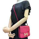 【HERMES/エルメス】 コンスタンス3 ミニ 18 ショルダーバッグ レザー/アリゲーター フューシャ系（ピンク）/エバーカラー レディース【中古】【真子質店】【BL】 【IMoxxx】