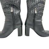 BOTTEGAVENETA Intrecciato Long Boots Leather Black Women's [Used] [Makoto Shichiten] [GD]

[IYx]