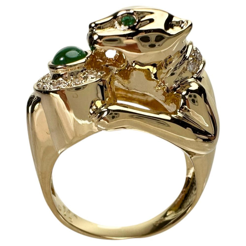 9.5号 豹/パンサー エメラルド 0.35ct ダイヤモンド 0.15ct リング・指輪 K18ゴールド 18金 10.9g レディース
【中古】【真子質店】【NN】




【IDSY】