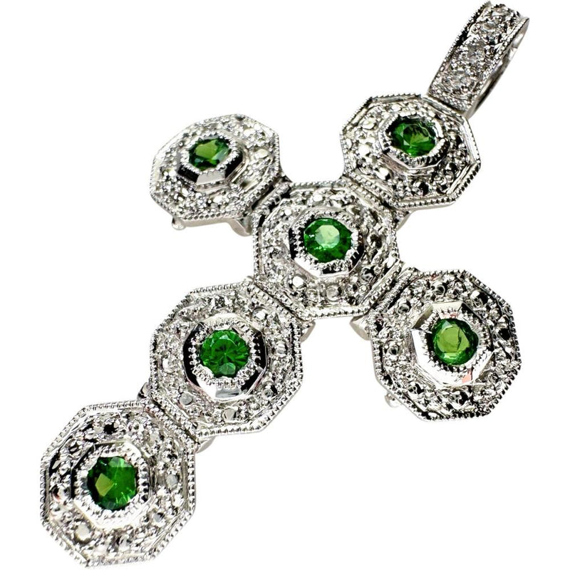 クロス/キューブ変形 2WAYデザイン グリーングロッシュラーガーネット 0.43ct ダイヤモンド 0.06ct ペンダントトップ K18WGホワイトゴールド 18金 7.3g レディース
【中古】【真子質店】【NN】




【SMoK】