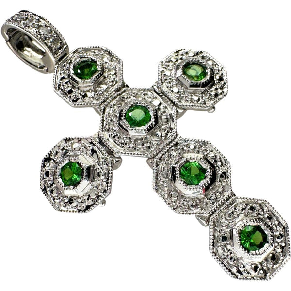 クロス/キューブ変形 2WAYデザイン グリーングロッシュラーガーネット 0.43ct ダイヤモンド 0.06ct ペンダントトップ K18WGホワイトゴールド 18金 7.3g レディース
【中古】【真子質店】【NN】




【SMoK】