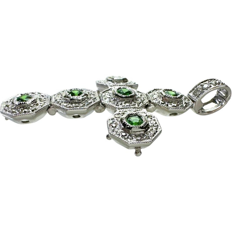 クロス/キューブ変形 2WAYデザイン グリーングロッシュラーガーネット 0.43ct ダイヤモンド 0.06ct ペンダントトップ K18WGホワイトゴールド 18金 7.3g レディース
【中古】【真子質店】【NN】




【SMoK】