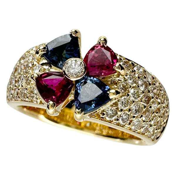11号 フラワー風 ルビー 0.494ct サファイア 0.562ct ダイヤモンド 0.86ct リング・指輪 K18ゴールド 18金 8.0g レディース
【中古】【真子質店】【NN】




【ITYMo】