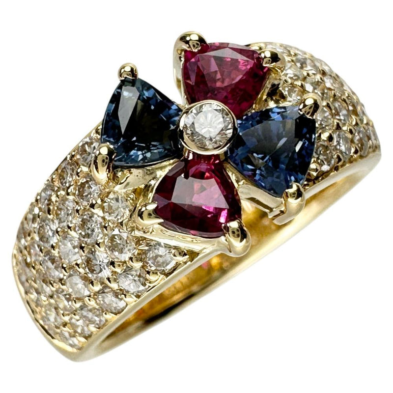 11号 フラワー風 ルビー 0.494ct サファイア 0.562ct ダイヤモンド 0.86ct リング・指輪 K18ゴールド 18金 8.0g レディース
【中古】【真子質店】【NN】




【ITYMo】