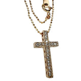 十字架/クロスデザイン ダイヤモンド 0.20ct ネックレス K18ゴールド 18金 2.3g 40cm レディース 【中古】【真子質店】【NN】 【MaDI】