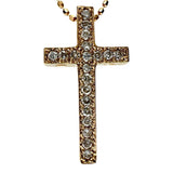十字架/クロスデザイン ダイヤモンド 0.20ct ネックレス K18ゴールド 18金 2.3g 40cm レディース 【中古】【真子質店】【NN】 【MaDI】