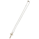 十字架/クロスデザイン ダイヤモンド 0.20ct ネックレス K18ゴールド 18金 2.3g 40cm レディース 【中古】【真子質店】【NN】 【MaDI】