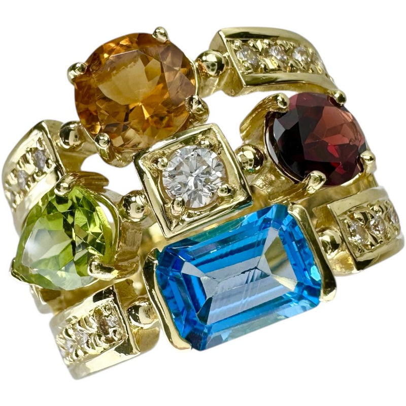 12号 ブルートパーズ/ペリドット/ガーネット/シトリン ダイヤモンド 計0.38ct リング・指輪 K18ゴールド 18金 11.1g レディース
【中古】【真子質店】【NN】




【IDMax】