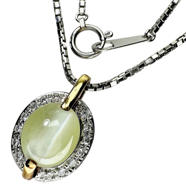 クリソベリルキャッツアイ 2.42ct ダイヤモンド 0.11ct ネックレス Pt900プラチナ/Pt850プラチナ/K18 9.0g 40cm レディース
【中古】【真子質店】【NN】




【YMaMi】