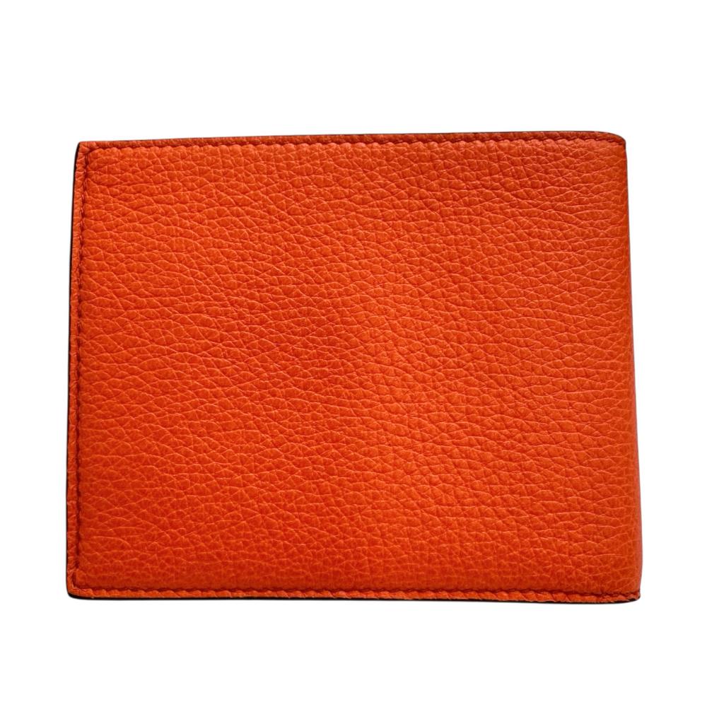 GUCCI/グッチ】 653681 ロゴ 二つ折り財布 レザー オレンジ メンズ