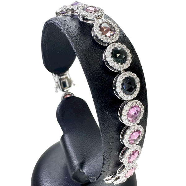 マルチカラーサファイア（ローズカット） 9.62ct ダイヤモンド 2.53ct ブレスレット K18WGホワイトゴールド 18金 16.4g 18cm レディース
【中古】【真子質店】【NN】




【DDMoMo】