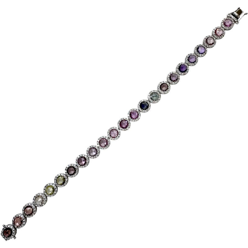 マルチカラーサファイア（ローズカット） 9.62ct ダイヤモンド 2.53ct ブレスレット K18WGホワイトゴールド 18金 16.4g 18cm レディース
【中古】【真子質店】【NN】




【DDMoMo】
