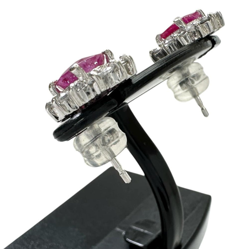 ルビー 0.78×2ct ダイヤモンド 0.27×2ct ピアス Pt900プラチナ