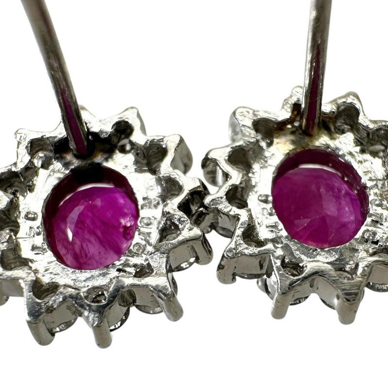 pt900 ルビー2ct プラチナピアス ルビー 0.78×2ct ダイヤモンド 0.27×2ct ピアス Pt900プラチナ
