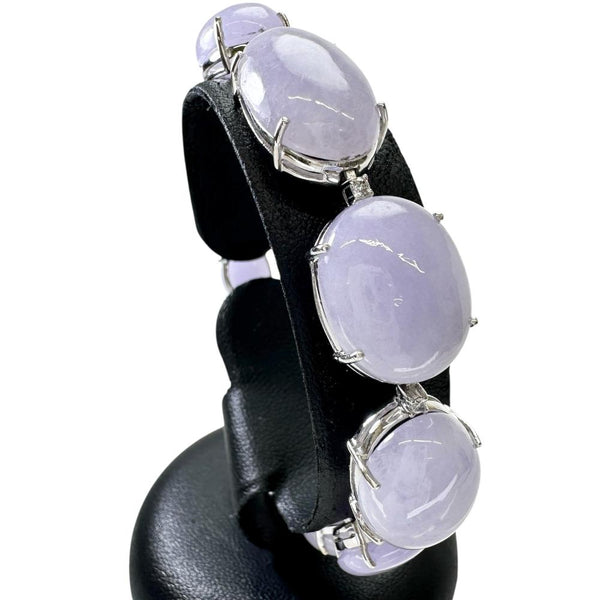 含侵処理なしラベンダーヒスイ(翡翠) 101.46ct ダイヤモンド 0.37ct ブレスレット K18WGホワイトゴールド 18金 33.9g 18cm レディース
【中古】【真子質店】【NN】




【MoxMaMi】