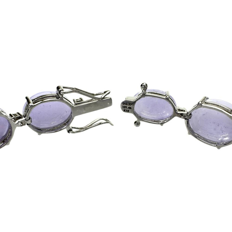 含侵処理なしラベンダーヒスイ(翡翠) 101.46ct ダイヤモンド 0.37ct ブレスレット K18WGホワイトゴールド 18金 33.9g 18cm レディース
【中古】【真子質店】【NN】




【MoxMaMi】