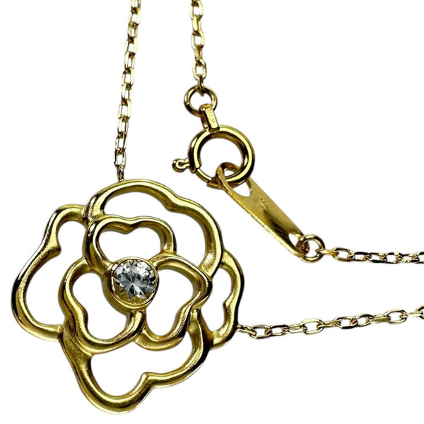 フラワーモチーフ　薔薇モチーフ ダイヤモンド 0.124ct ネックレス K18ゴールド 18金 3.2g 38cm レディース
【中古】【真子質店】【NN】




【MaMix】