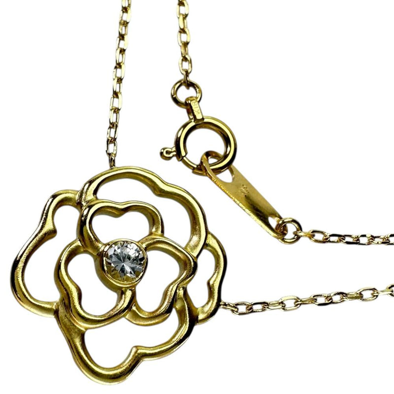 フラワーモチーフ　薔薇モチーフ ダイヤモンド 0.124ct ネックレス K18ゴールド 18金 3.2g 38cm レディース
【中古】【真子質店】【NN】




【MaMix】