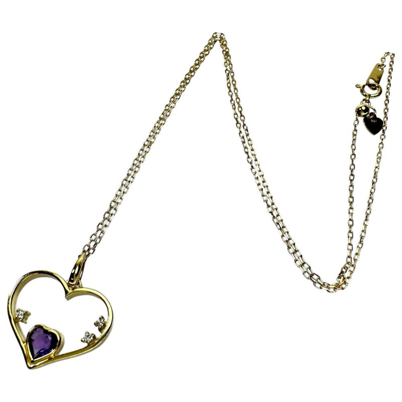 ハートモチーフ　ハート アメジスト 0.27ct ダイヤモンド 0.05ct ネックレス K18ゴールド 18金 4.7g 41cm レディース
【中古】【真子質店】【NN】




【MoMax】