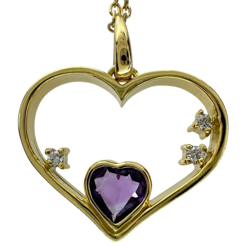ハートモチーフ　ハート アメジスト 0.27ct ダイヤモンド 0.05ct ネックレス K18ゴールド 18金 4.7g 41cm レディース
【中古】【真子質店】【NN】




【MoMax】