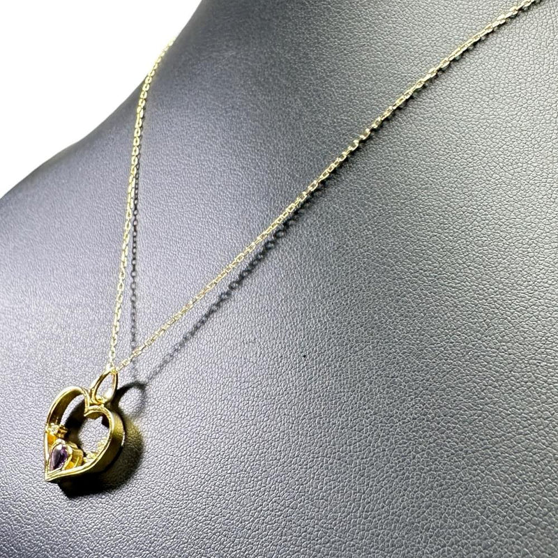 ハートモチーフ　ハート アメジスト 0.27ct ダイヤモンド 0.05ct ネックレス K18ゴールド 18金 4.7g 41cm レディース
【中古】【真子質店】【NN】




【MoMax】