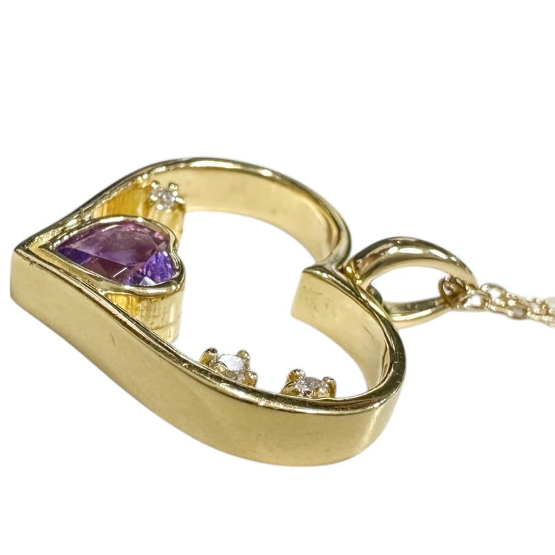 ハートモチーフ　ハート アメジスト 0.27ct ダイヤモンド 0.05ct ネックレス K18ゴールド 18金 4.7g 41cm レディース
【中古】【真子質店】【NN】




【MoMax】