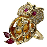 11号 フクロウ シトリン 5.90ct ダイヤモンド 0.17ct ルビー 0.25ct リング・指輪 K18ゴールド 18金 5.1g レディース
【中古】【真子質店】【NN】




【DSx】