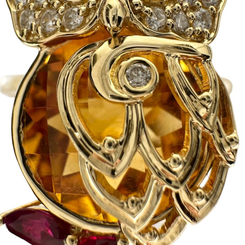 11号 フクロウ シトリン 5.90ct ダイヤモンド 0.17ct ルビー 0.25ct リング・指輪 K18ゴールド 18金 5.1g レディース
【中古】【真子質店】【NN】




【DSx】