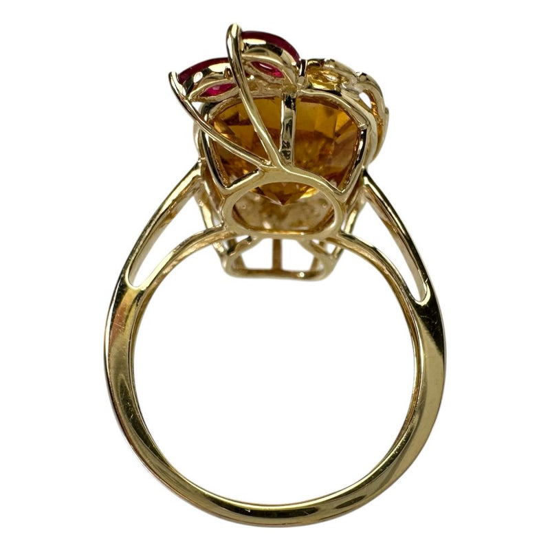 11号 フクロウ シトリン 5.90ct ダイヤモンド 0.17ct ルビー 0.25ct リング・指輪 K18ゴールド 18金 5.1g レディース
【中古】【真子質店】【NN】




【DSx】