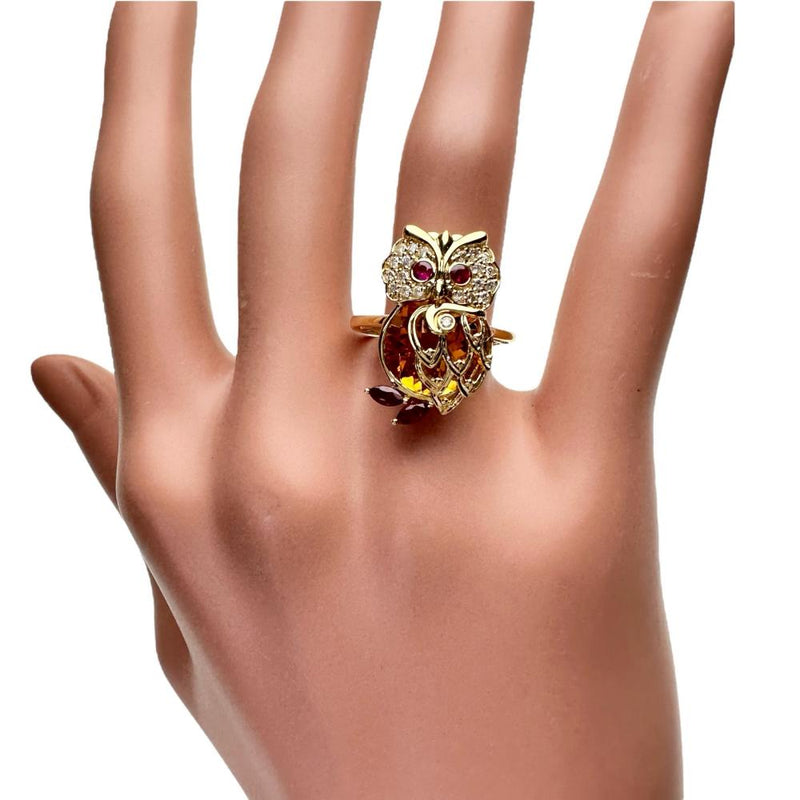 11号 フクロウ シトリン 5.90ct ダイヤモンド 0.17ct ルビー 0.25ct リング・指輪 K18ゴールド 18金 5.1g レディース
【中古】【真子質店】【NN】




【DSx】