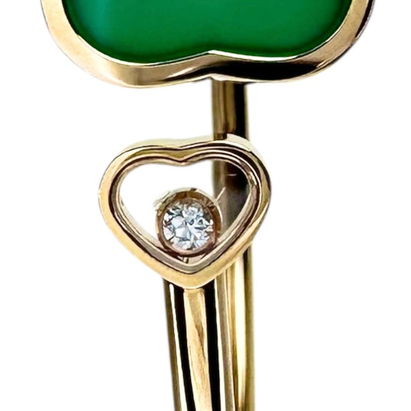 【Chopard/ショパール】 ハッピーハート　グリーンカルセドニー バングル ムービングダイヤモンド 0.05ct ブレスレット K18PGピンクゴールド 18金 10.0g 15.5cm レディース
【中古】【真子質店】【GD】




【IYMiMa】