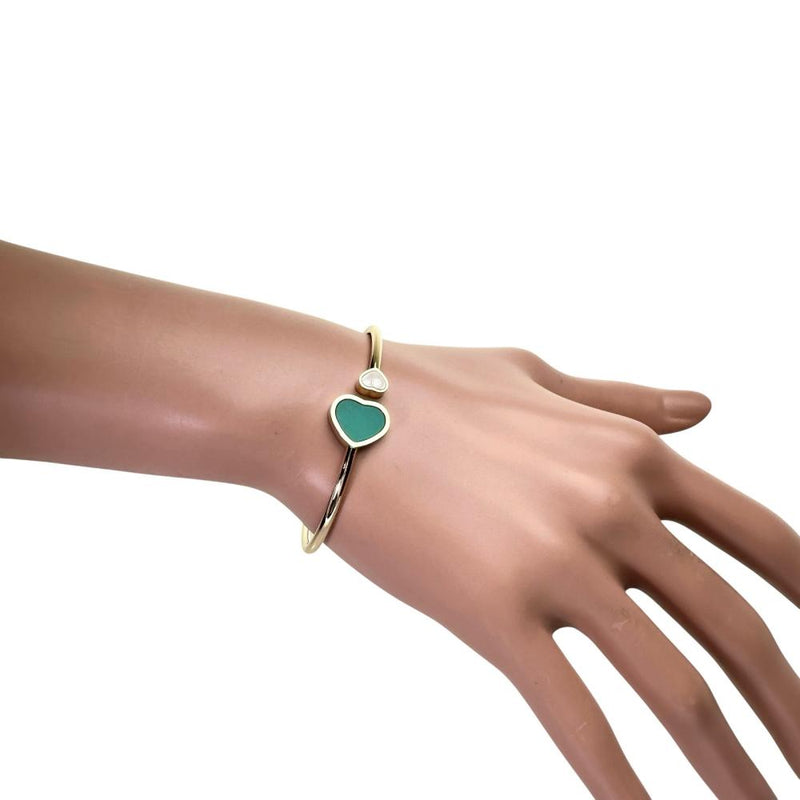 【Chopard/ショパール】 ハッピーハート　グリーンカルセドニー バングル ムービングダイヤモンド 0.05ct ブレスレット K18PGピンクゴールド 18金 10.0g 15.5cm レディース
【中古】【真子質店】【GD】




【IYMiMa】
