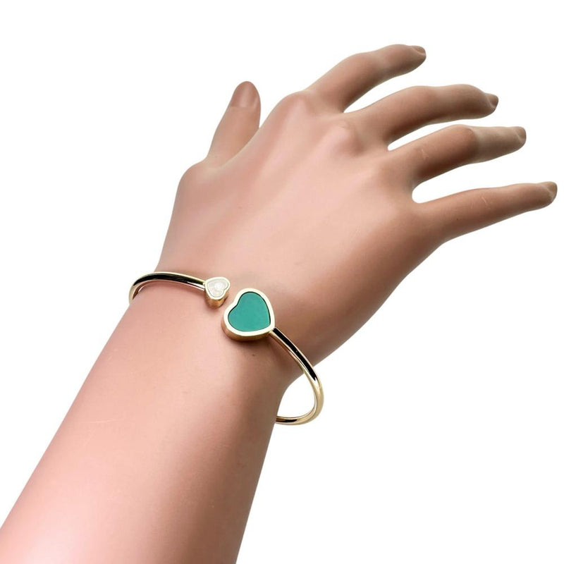 【Chopard/ショパール】 ハッピーハート　グリーンカルセドニー バングル ムービングダイヤモンド 0.05ct ブレスレット K18PGピンクゴールド 18金 10.0g 15.5cm レディース
【中古】【真子質店】【GD】




【IYMiMa】