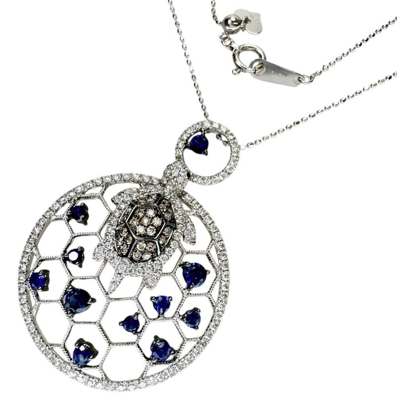亀モチーフ サファイア 0.88ct ダイヤモンド 0.01/0.96ct ネックレス K18WGホワイトゴールド 18金 8.1g 45cm レディース
【中古】【真子質店】【NN】




【IDSY】