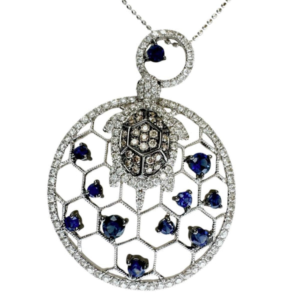 亀モチーフ サファイア 0.88ct ダイヤモンド 0.01/0.96ct ネックレス K18WGホワイトゴールド 18金 8.1g 45cm レディース
【中古】【真子質店】【NN】




【IDSY】