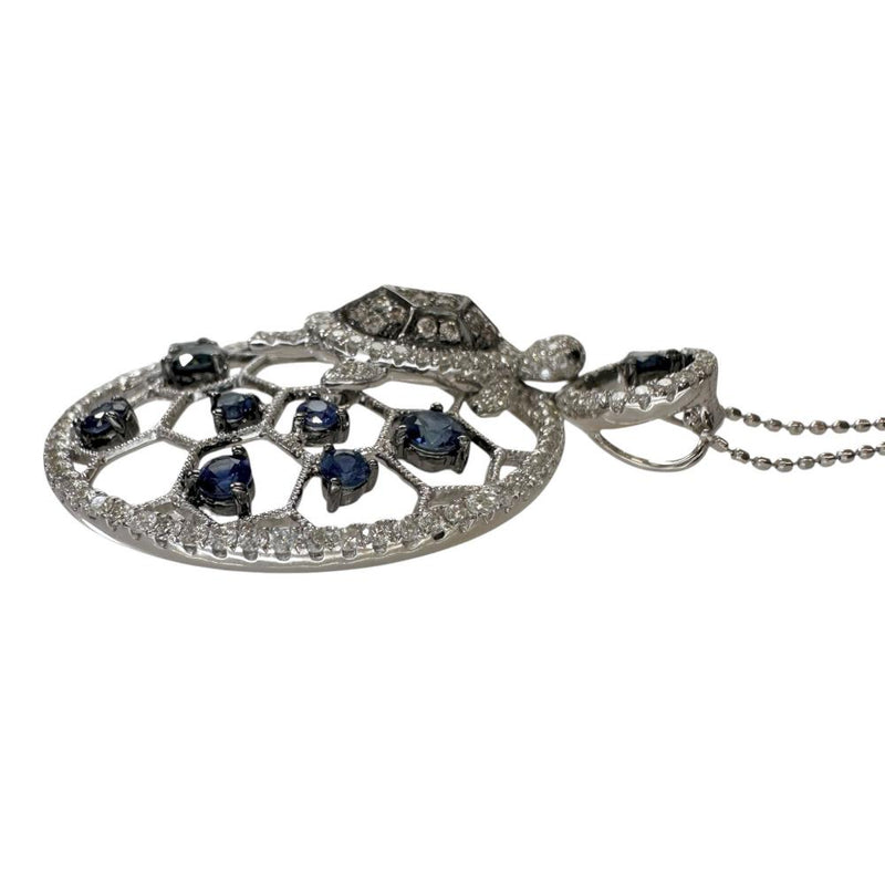 亀モチーフ サファイア 0.88ct ダイヤモンド 0.01/0.96ct ネックレス K18WGホワイトゴールド 18金 8.1g 45cm レディース
【中古】【真子質店】【NN】




【IDSY】