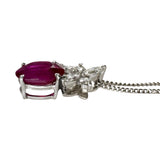 Burmese ruby ​​2.012ct, diamond 0.27ct, Pt850 platinum/Pt900 platinum necklace, 4.0g, 40cm, women's
 [Used] [Makoto Pawn Shop] [NN]




 [TxSx] 