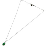 0.84ct emerald and 0.19ct diamond necklace in 18K white gold (18K gold/Pt900 platinum), 5.3g, 45cm, for women
 [Used] [Makoto Pawn Shop] [NN]




 [MiMix] 