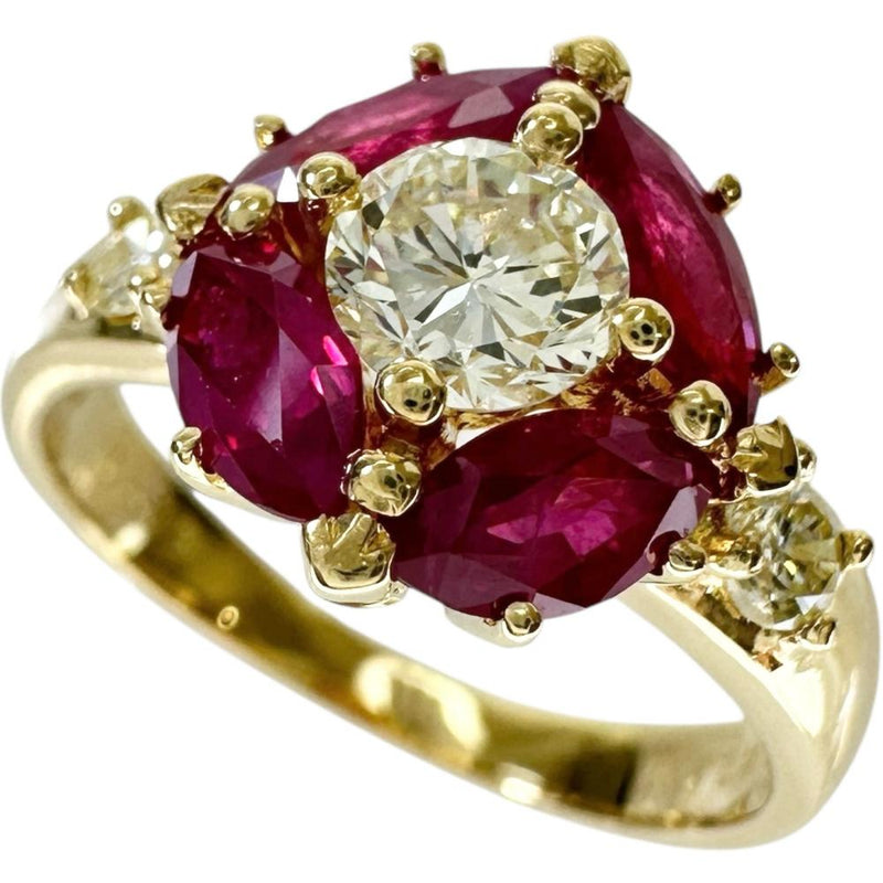 10号 ルビー 1.20ct ダイヤモンド 0.37/0.15ct リング・指輪 K18