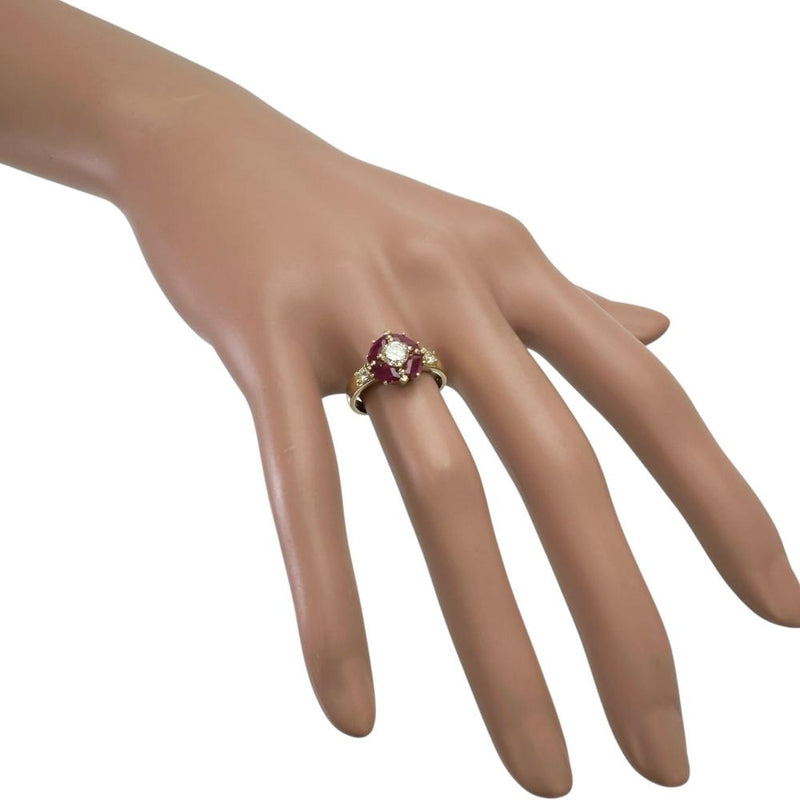 10号 ルビー 1.20ct ダイヤモンド 0.37/0.15ct リング・指輪 K18