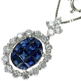 Mystery Setting Sapphire 1.62ct, Diamond 0.55ct, Mystery Setting Necklace, Pt900 Platinum/Pt850 Platinum, 5.8g, 44cm, Women's
 [Used] [Makoto Pawn Shop] [NN]




 [KDMi] 