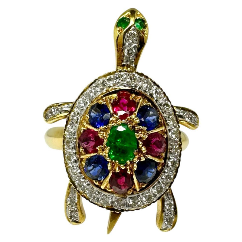 14号 カメモチーフ ダイヤモンド 計0.24ct エメラルド/ルビー/サファイア 計1.21ct リング・指輪 K18ゴールド 18金 6.4g レディース
【中古】【真子質店】【NN】




【SIMa】