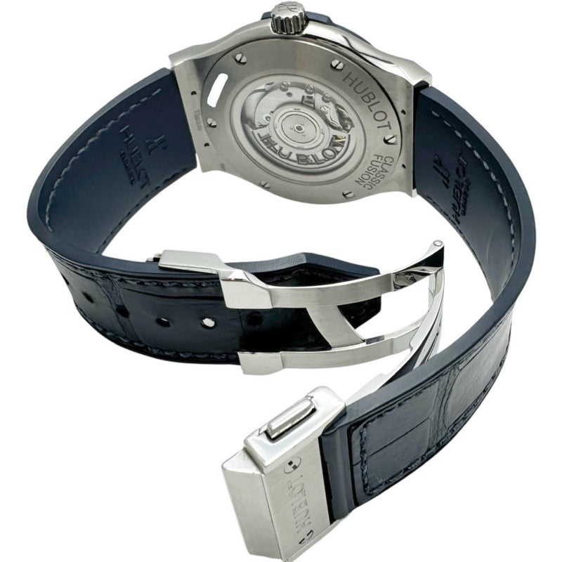 【HUBLOT/ウブロ】 クラシックフュージョン 511.NX.7170.LR 保証書/ギャラ/箱付き　裏スケルトン 腕時計 ステンレススチール/レザー 自動巻き/オートマ ブルー文字盤/ブルーレザー,ラバーベルト メンズ
【中古】【真子質店】【BL】




【DKxx】