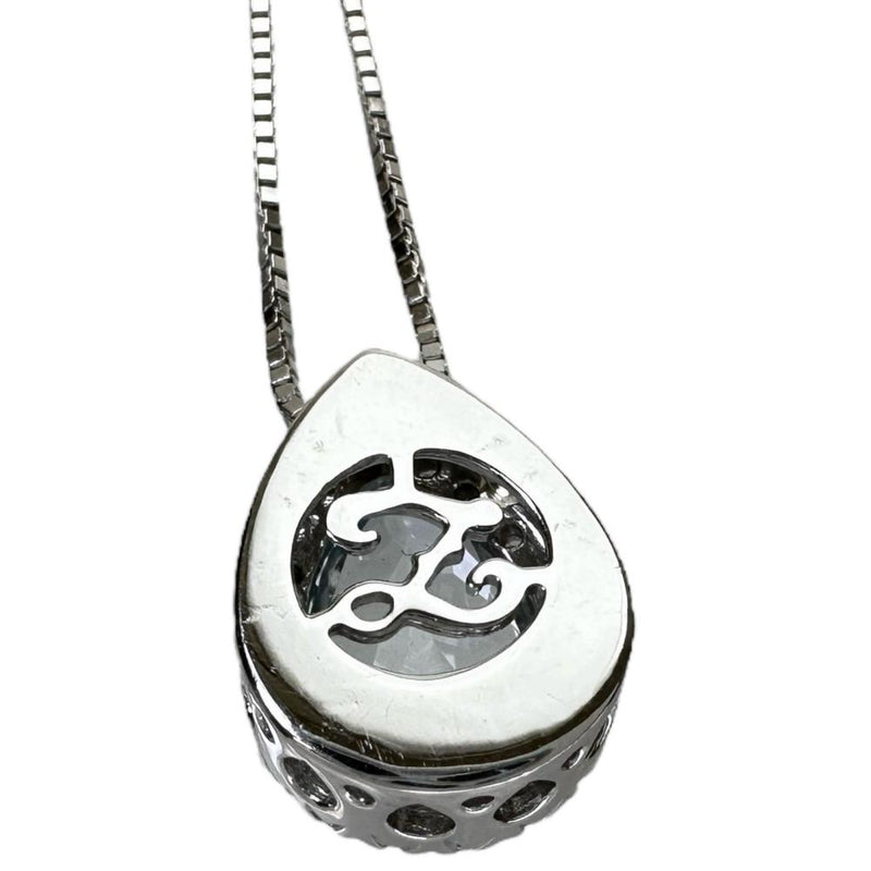 K18WGダイヤモンド しずくモチーフネックレス Zoccai/ゾッカイ】 しずくモチーフ アクアマリン ダイヤモンド